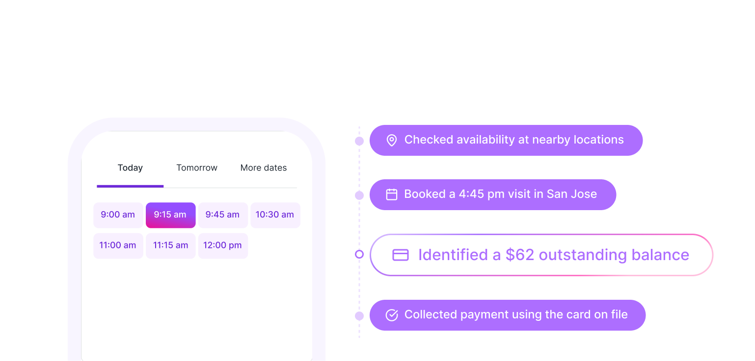 Book visits and collect payment