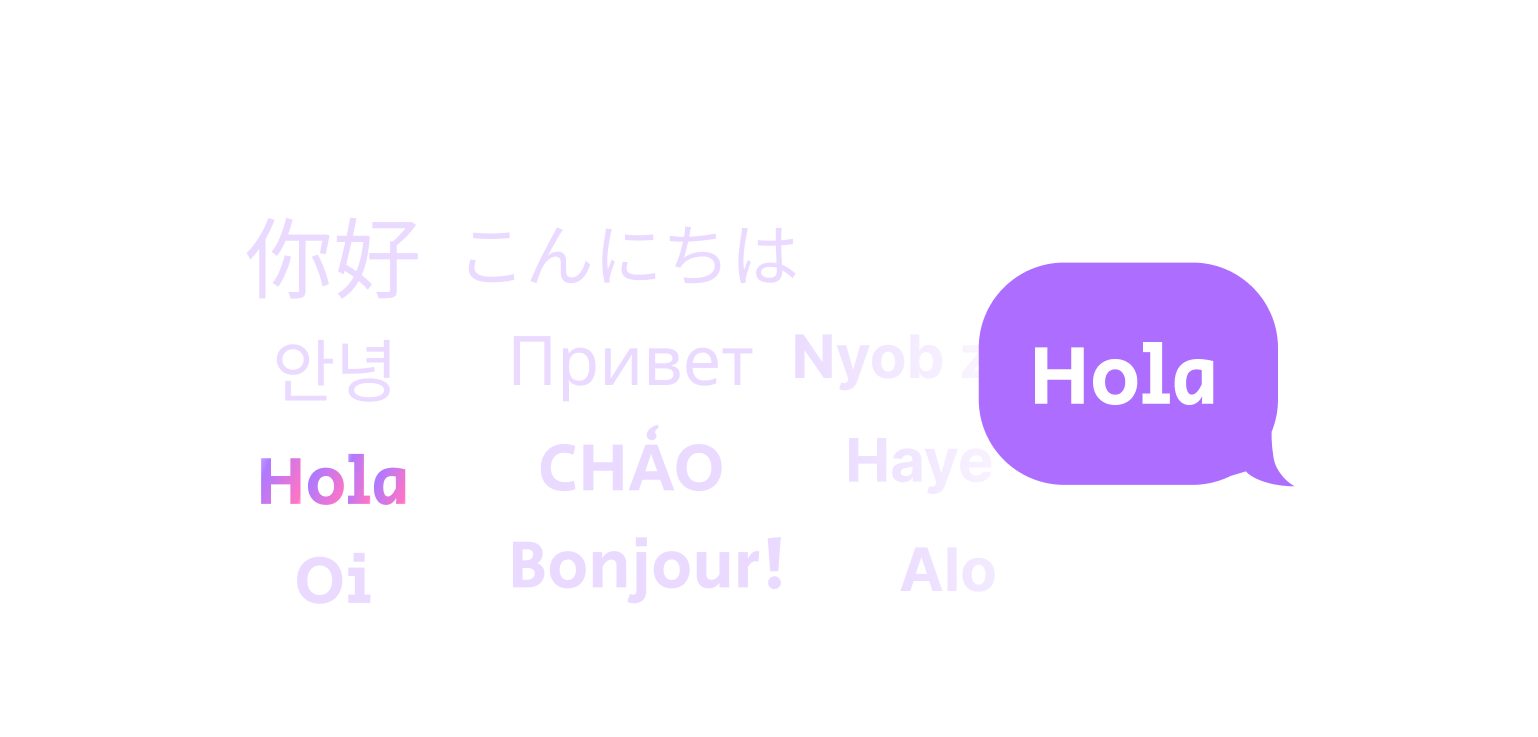 Speak in over 80+ languages