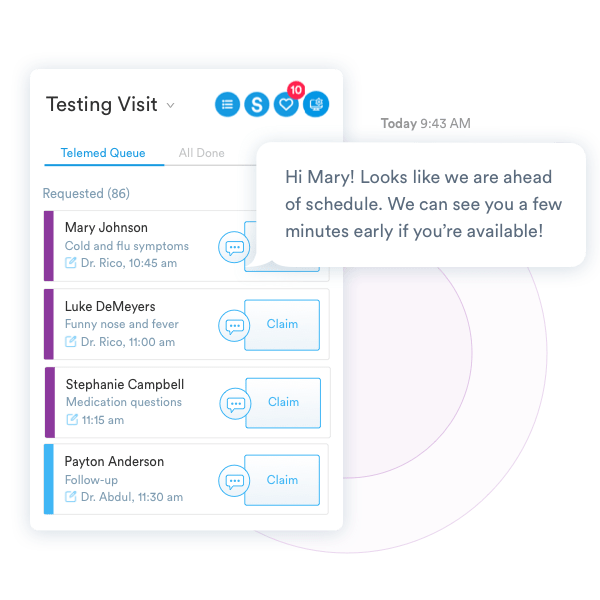 A drawing of a chat interface on a mobile phone